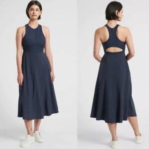 NWT Athleta Winona Midi Support Dress--Large--Navy Blue